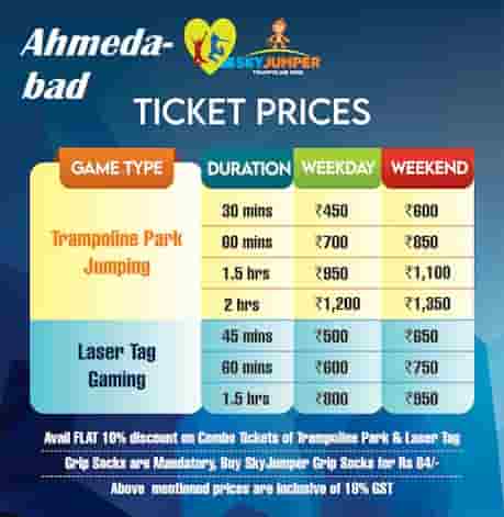 Trampoline Park Ahmedabad Ticket Price